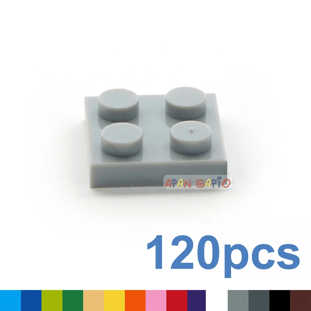 120 stücke DIY Bausteine Dünne Zahlen Bricks 2x2 Punkte Pädagogisches Kreative Größe Kompatibel Mit 3022 Kunststoff Spielzeug für Kinder