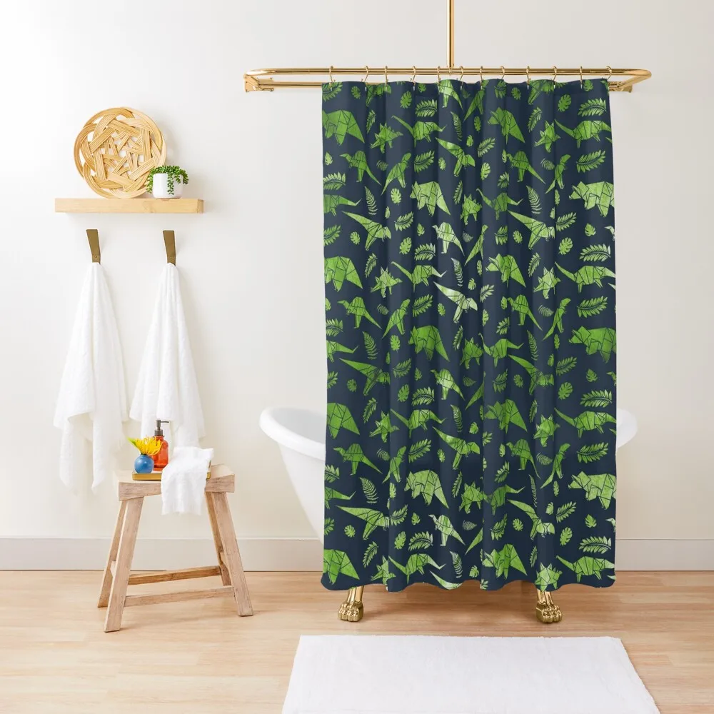 

Origami Dinosaur Jungle Shower Curtain For Bathroom Shower Modern Showers For Bathroom Bathroom Box Luxury Curtain