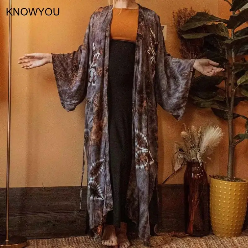 2025 New New Kimono Africa Print Kaftans Dress Cover-Ups Pregnant Woman Cardigan Robe Sexy Holiday Beach Outfits Women Swimwear 2