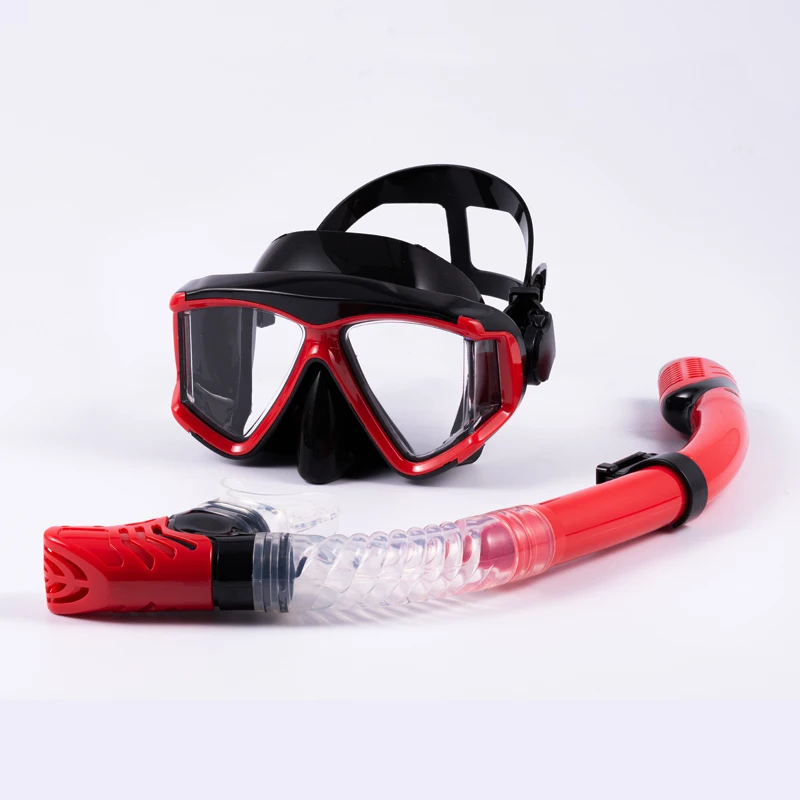 Wholesale Newest Tempered Glass Diving Mask Anti-Fog Snorkel Set Diving Equipment Myopia Acceptable for Diving