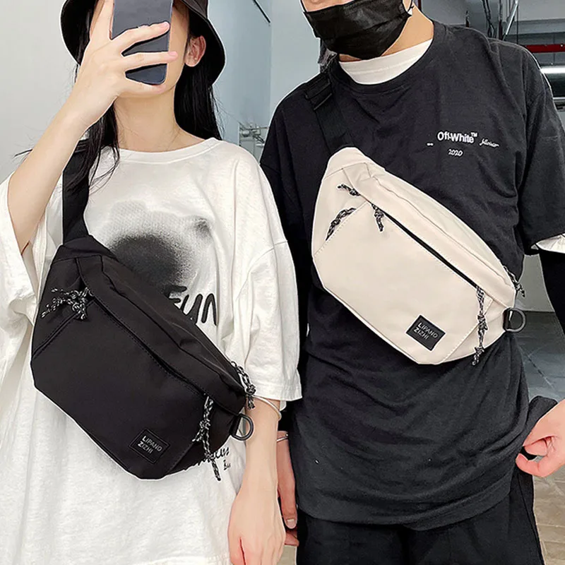 

Street Trend Waist Bags Phone Pack Unisex Nylon Crossbody Chest Bags Large capacity Hip hop Belt Bag Hip pack New Waist packs