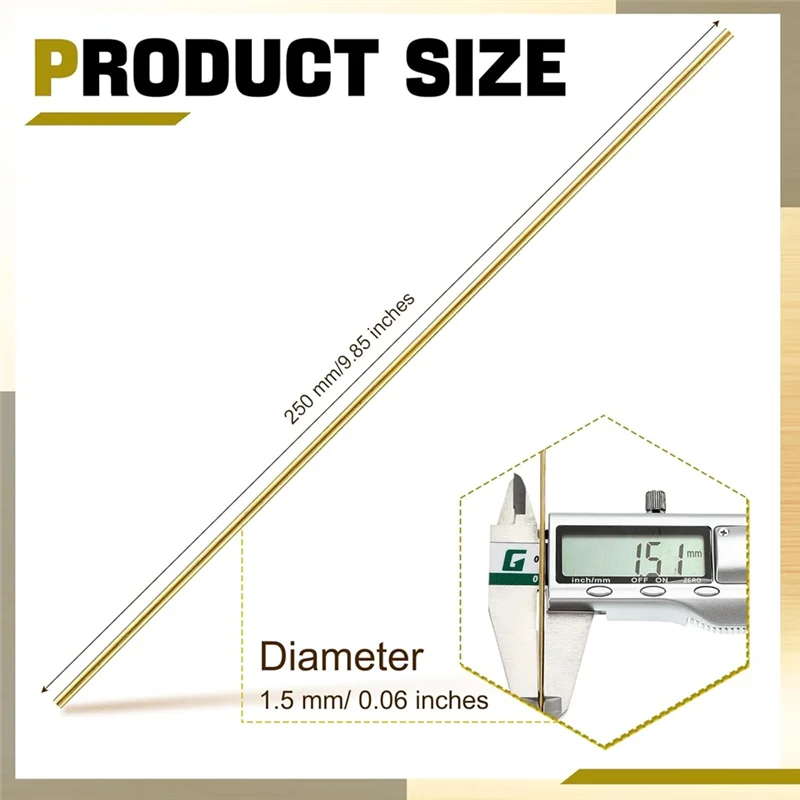 AT05-황동 막대 40개 1.5mm DIY 공예용 드리프트 펀치 핸들 선반 구리 합금 솔리드 용접 브레이징