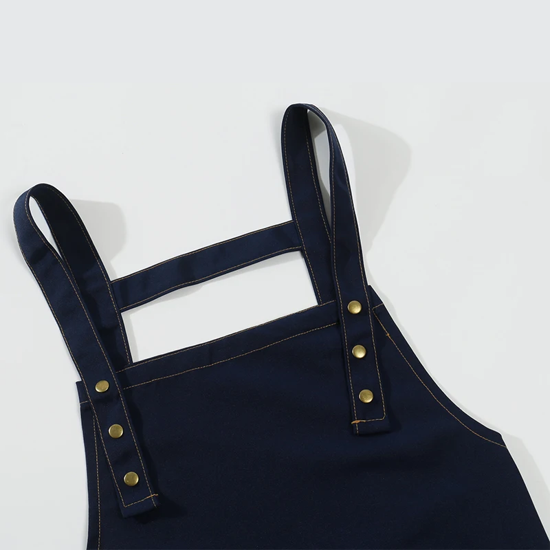Customized Personality Logo Signature Men's And Women's Kitchen Aprons Home Chef Baking Clothes With Pockets Adult Bib Waist Bag