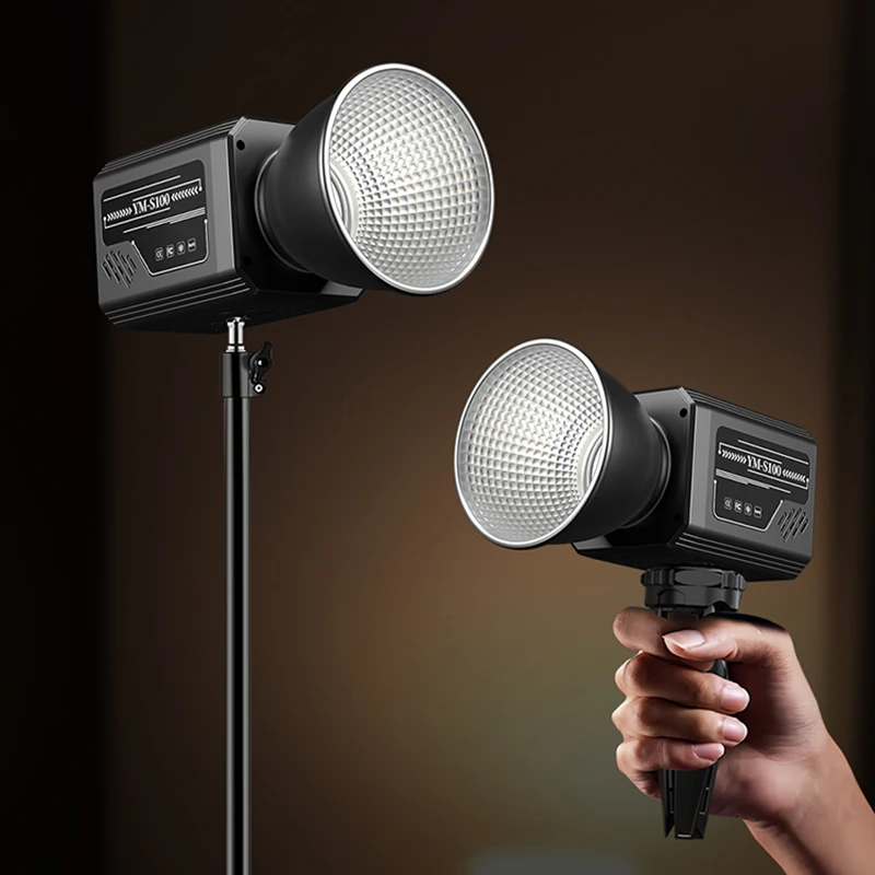 100B COB Video Light مع مقبض، 100W ثنائي اللون، در...