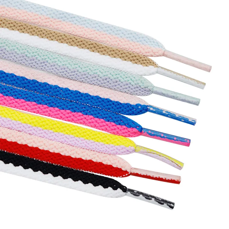 Weiou Lace 8MM Polyester Flatstring Kids Air Sneaker Canvas Casual Tape Hoodie Durable Drawcord 60-100Cm Children Shoe Accessory