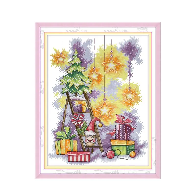 Autumn calendar cross stitch kit 4 seasons 18ct 14ct 11ct black