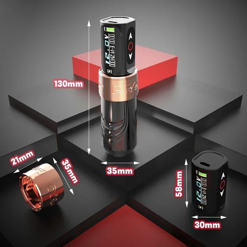 MAMBA Professional MAX PRO Wireless Tattoo Pen Machine Brushless Motor With Two LED Display Batteries Permanent Makeup