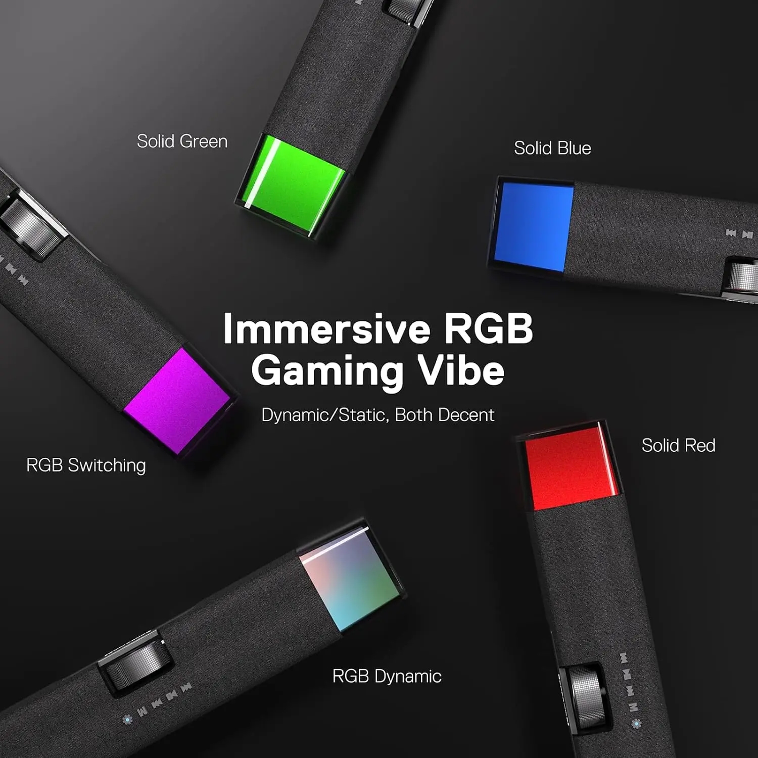Redragon GS512 Wireless RGB Desktop 2.0 PC Computer RGB Backlight Stereo Soundbar w/BT 5.0/USB Mode Speakers,Black