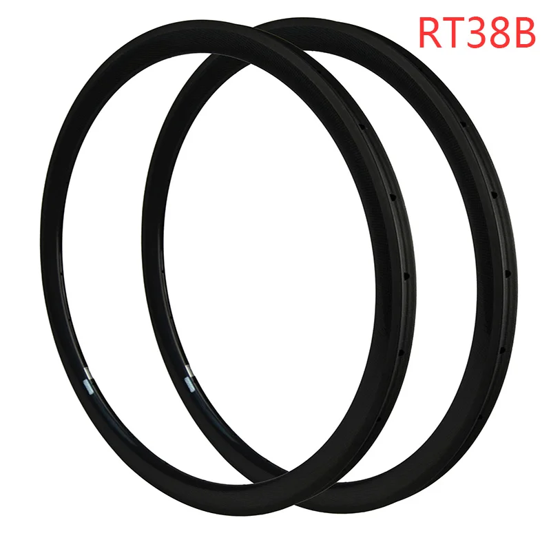 23/25mm Width 700C Carbon Road Bike Rims 38mm Tubular / Clincher Carbon Fiber Bicycle Rims R38