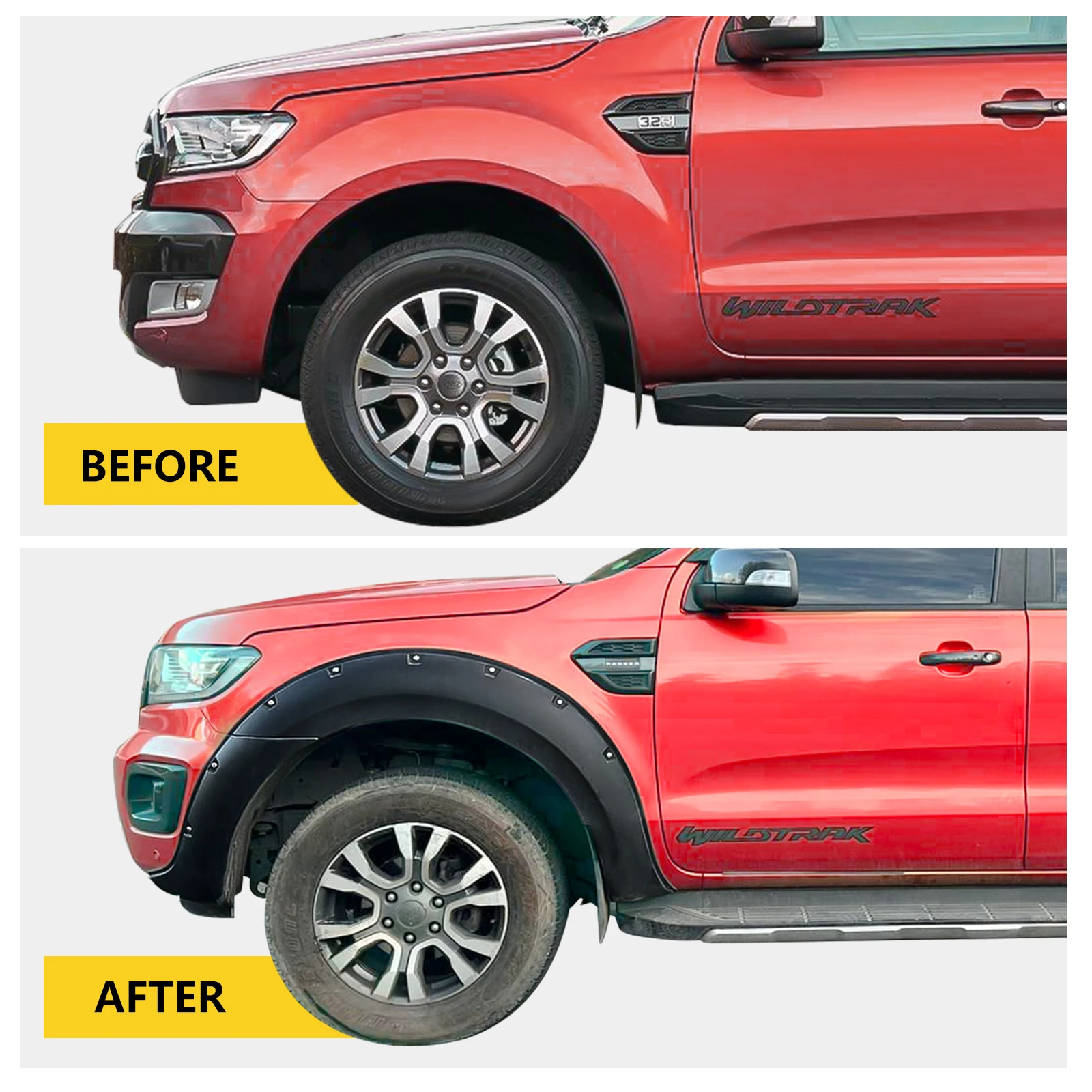 マッドガード 泥除け 2015-2018年フォードF150ヘビーデューティマッドフラップガード付きホイールリップフロント+リア For 2015-2 2015-2018年フォードF150ヘビーデューティマッドフラップガード付き