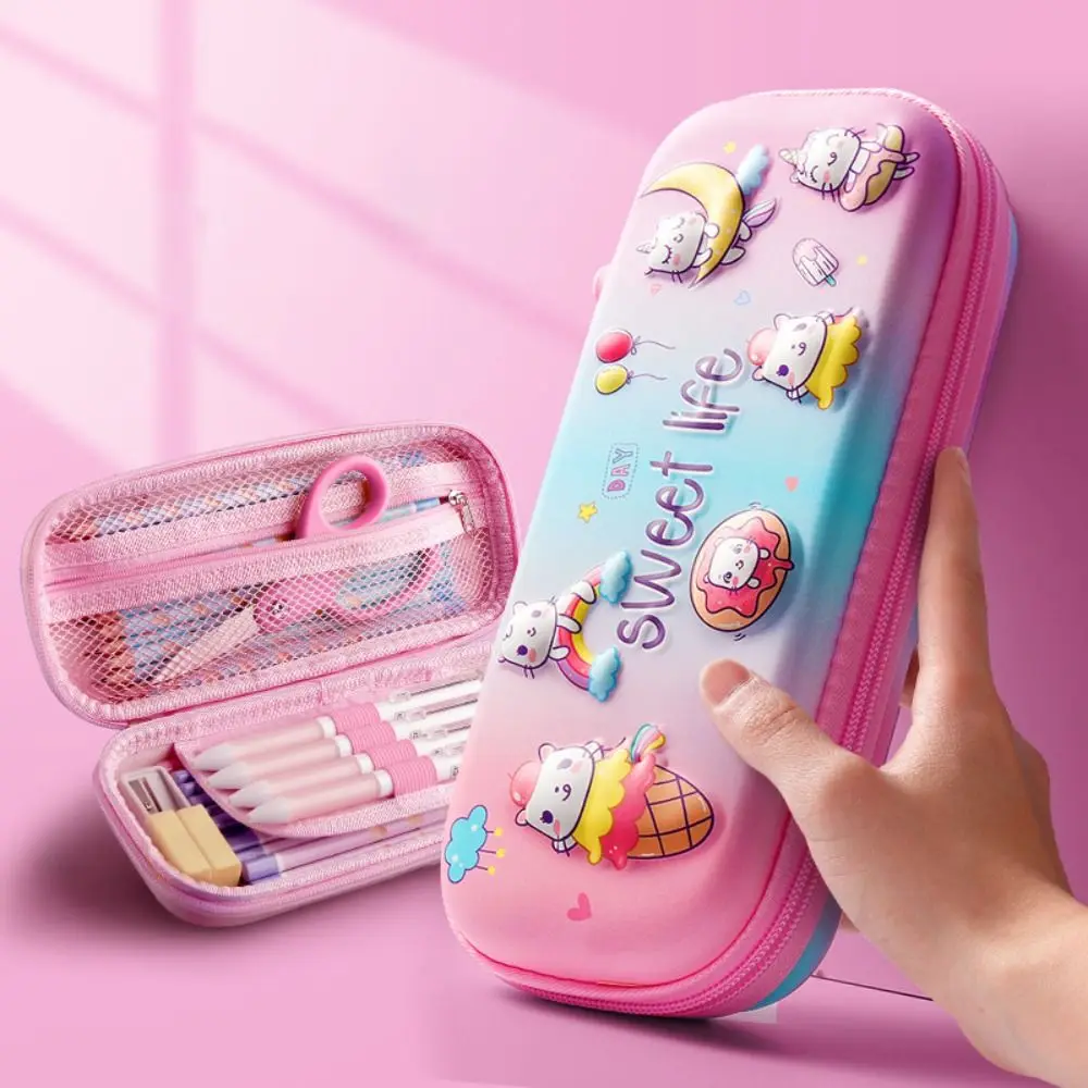 

Милый трехмерный карандаш, яркий большой емкости, мультяшный контейнер для хранения, водонепроницаемая Портативная сумка для ручек для студентов