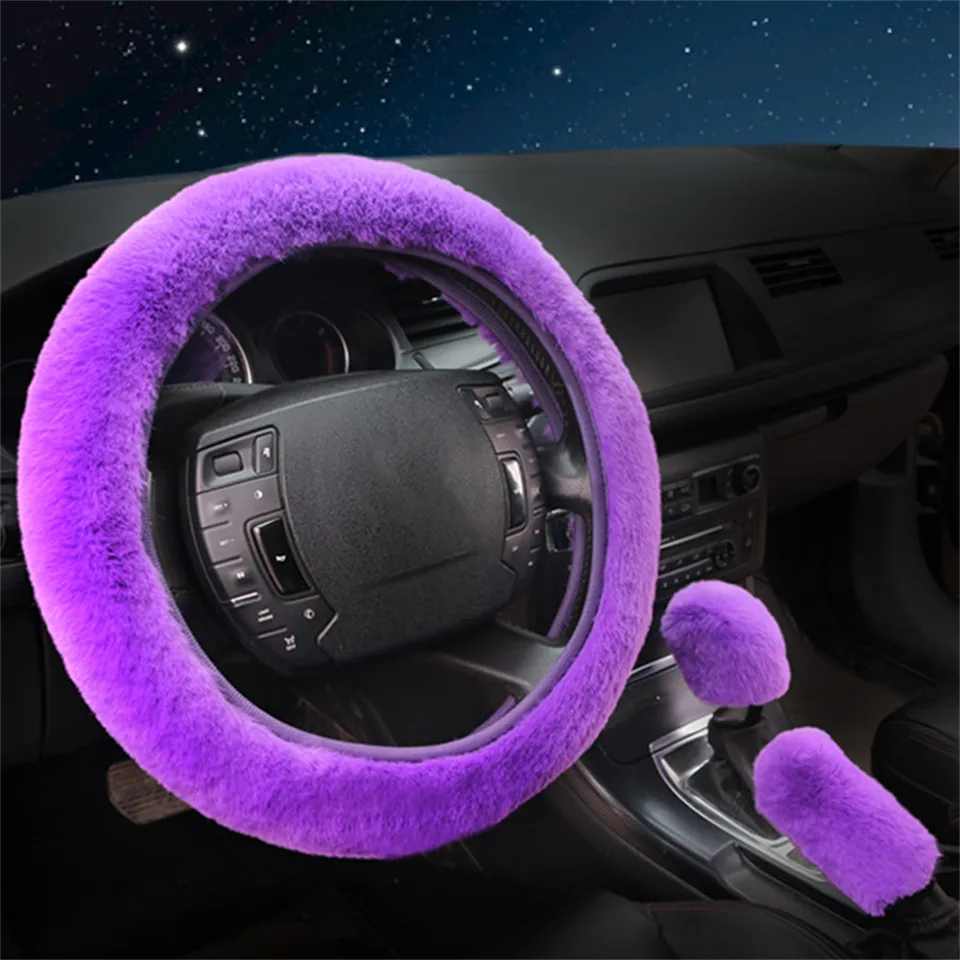 Pinbola Juego De 5 Fundas Para Volante De Lana Sintética, Suave Y