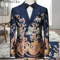 Thorndike Latest Coat Design Men Suits Tailor-Made Tuxedo 3 Pieces Blazer Wedding Party Groom Costume Homme 1