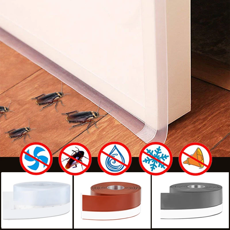 Door Seal Strip Sealing Strip Tape Self Adhesive Door Bottom Seal Strip Size Rubber Window Sealing Tape Soundproofing Weathering Windproof Dust Seal Strip