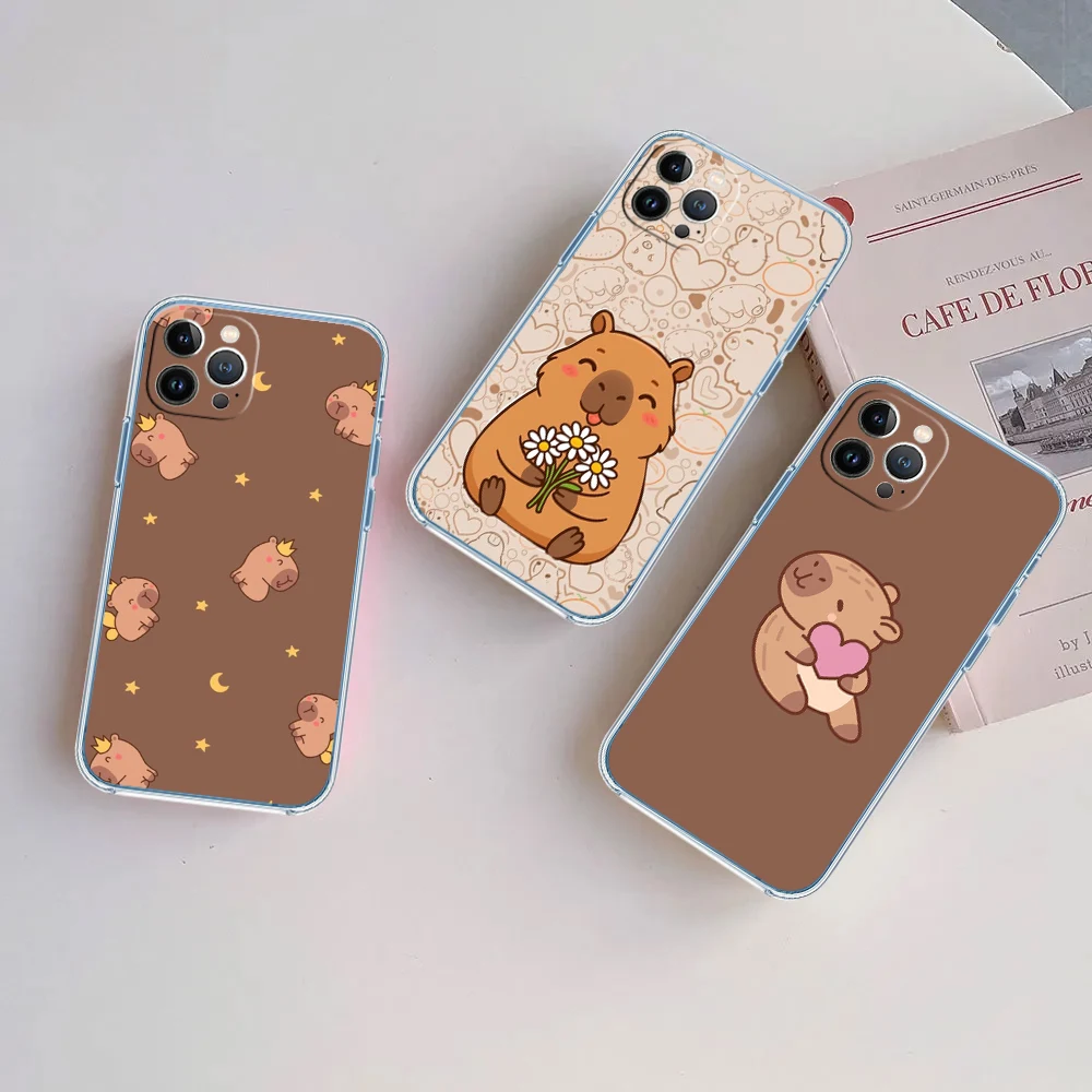 Cartoon Capybara Soft Shell Transparent Phone Case