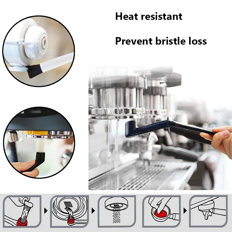 5-teiliges Espresso-Bürstenset - Holz-Kaffeemühlen- und Maschinenreinigungsbürste Nylon-Espresso-Reinigungsset für Kaffeeliebhaber – Detail 3