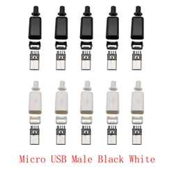 USB Type C and Micro USB Male Plug Assembly Connector Set - 10 - Pack for DIY Charging and Data Cable Repair (Micro USB)
