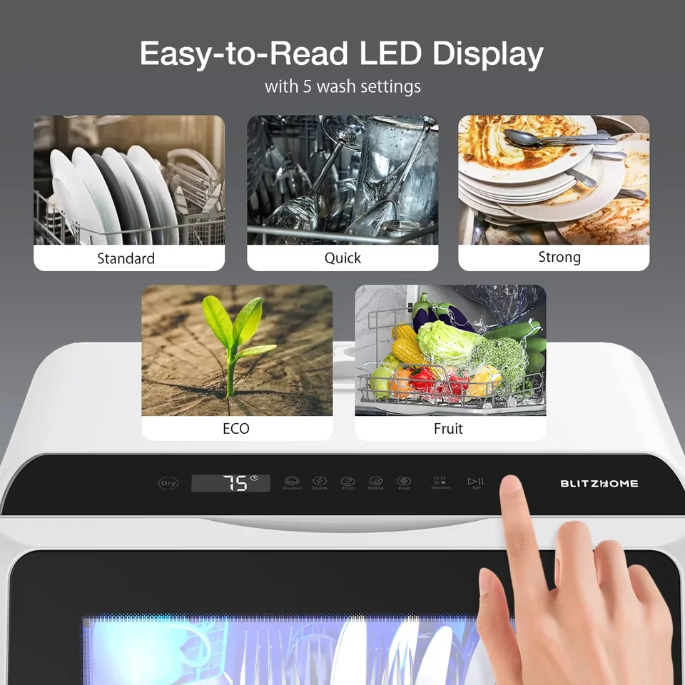 Blitzhome Smart Portable Dishwasher with App Control