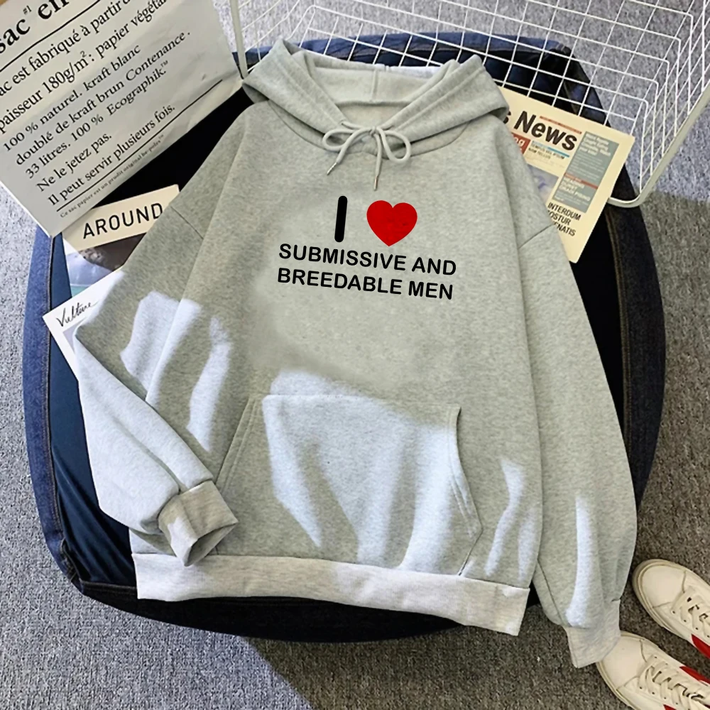 

i Love Submissive Men hoodies women long sleeve top 90s funny Kawaii clothing tracksuit women Winter tracksuit