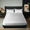 1pc Silk Satin Fitted Sheet Ice Silk Bed Cover Washed Silk Mattress Cover, Simmons Dust Cover, Comfortable and Soft /bed sheets 5
