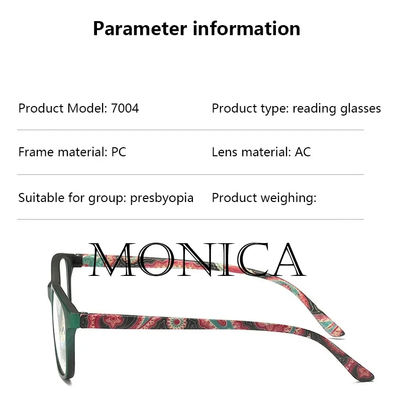 Reading Glasses Fashion Women Reading Glasses Flower Print Resin Read Eyeglasses Magnifying Presbyopic Eyewear +1.0~+4.0 Reading Glasses Women