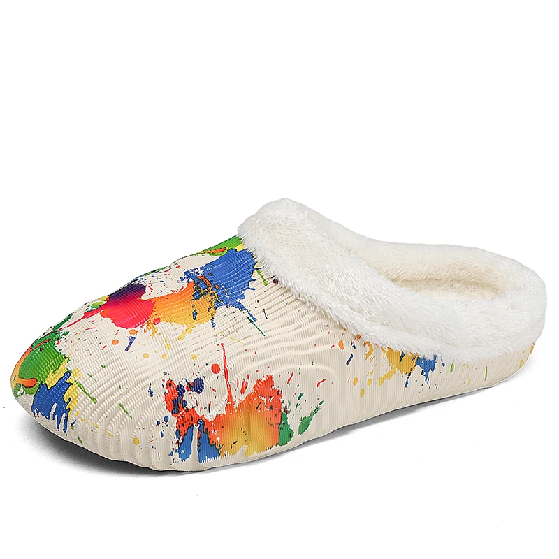 Unisex Inverno Che Porta Scivoli Di Pelliccia Ondulati Yzy Slip On Keep Warm Pantofola Di Cotone Per La Casa Pantofole Pelose Yzy Leggere Plus Size 33