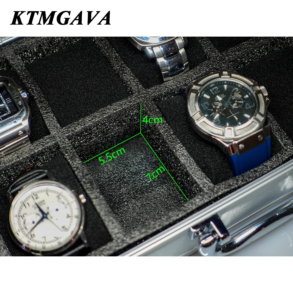 10/18 Girds Watch Box Aluminum Alloy Pattern Storage Clock Box Collection Display Gift Boxes