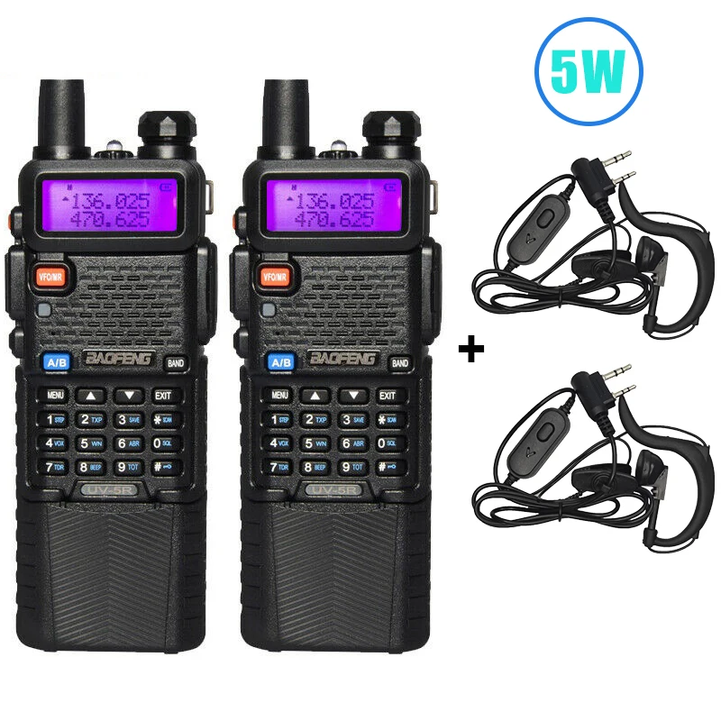 Baofeng UV-5R Walkie Talkies Two-way Radio Dual Band VHF/UHF Long Range 2PCS Baofeng 5R UV Walkie Talkie 3800mAh Battery Radio long range walkie talkies Walkie Talkie