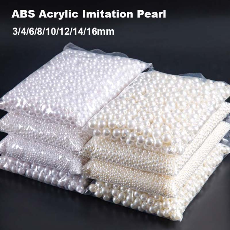 3-16mm ABS Acrylic Imitation Pearl Round Spacer Beads Loose Beads Craft For Making Jewelry Bracelet Necklace Accessories