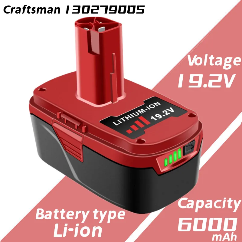 Sostituzione Della Batteria Agli Ioni Di Litio 6.0Ah 19.2 V Da 1-2 Pezzi Per Batteria Craftsman Da 19.2 Volt Xcp Diehard Pp2011 Pp2030 130156001130279