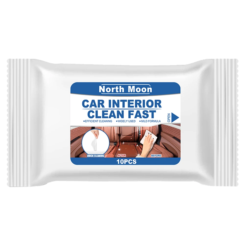 Disposable Car Interior Cleaning Wet Wipe Dashboard Console Carpet Leather Towel 3