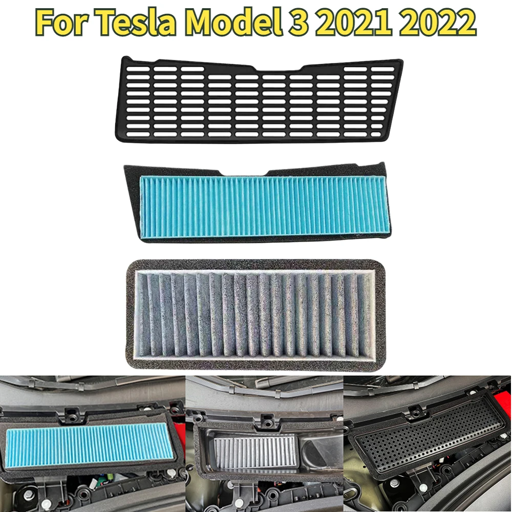 Air Intake Grille Protective Cover Air Filters for Tesla Model 3 2021 2022 Air Conditioner Inlet Filter Replacement Parts