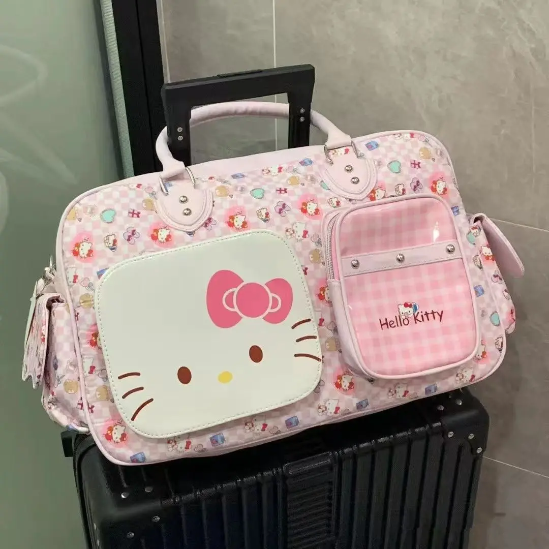 

Sanrio Kawaii Anime 2024 Spring New Bullhorn Bag Girl Denim Bag Cute Hellokitty Denim Embroidered Crossbody Bag Toys for Kids