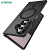 UYUXIO Translucent Magnetic Mobile Phone Case for Samsung Galaxy Z Fold 7 Wireless Charging Cases Rugged Slim Cover with Magnet