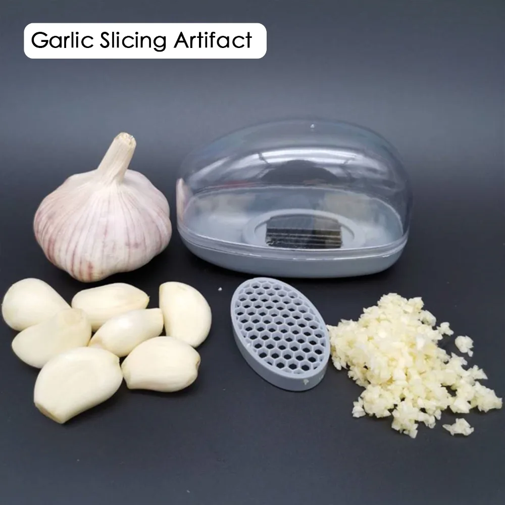 2-in-1 Garlic Slicer Household Pressing Garlic Slicer Smasher Manual Grinding Grater Kitchen Accessories