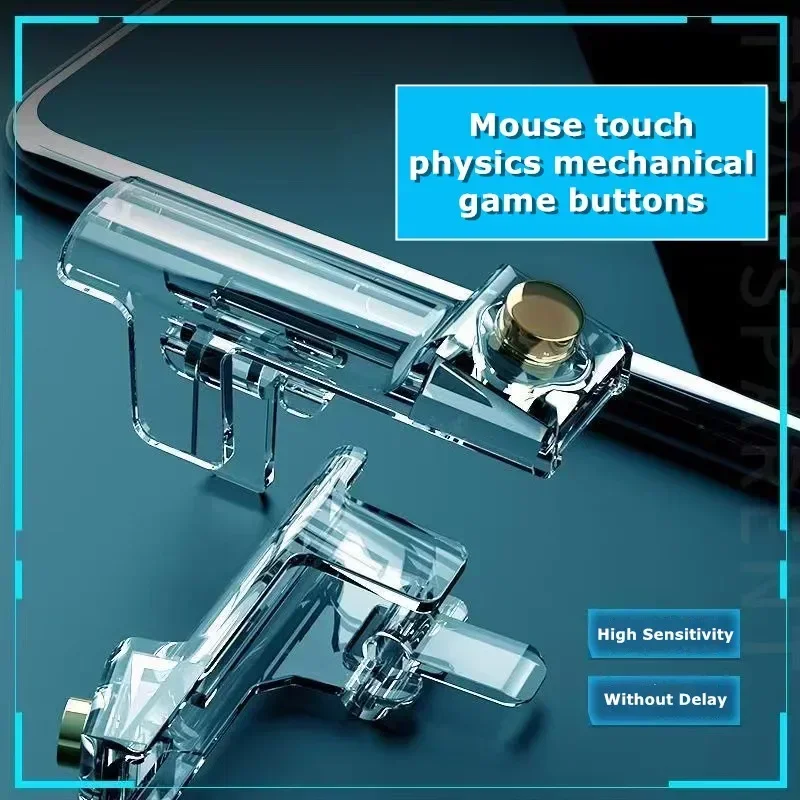 

2Pcs ABS Mobile Phone Gaming Joystick Controller for PUBG Aim Shooting L1 R1 Transparent Key Button for IOS Android Game Trigger