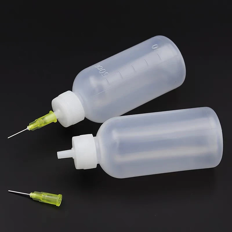 plastic liquid dispenser 50ml Empty Plastic Liquid Bottle With Needle for Rosin Solder Flux Paste Alcohol 502 Glue Dispenser Drop iPhone Repair Tools