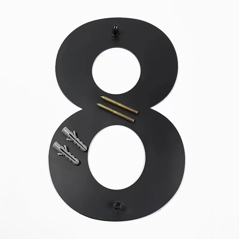 metal floating house numbers parafuso instalar doorplate 03