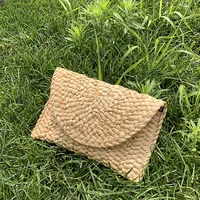 Fashionable Corn Husk Straw Bags Hand-woven Women Clutch Envelope Handbag Long Purse For Female Summer Beach Bag bolsa 2024 - Image 5