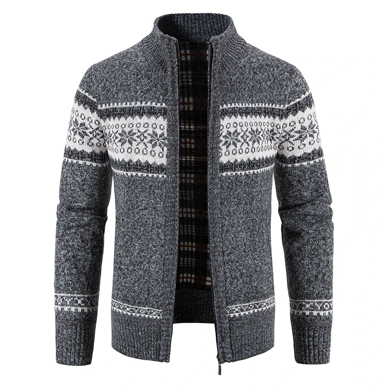 Winter Men's Fleece Cardigan Christmas Knit Sweater Coat Business Casual Jacket Male Wool Cashmere Clothing fleece cardigan sweater coats knitted sweater coat knitted cardigan