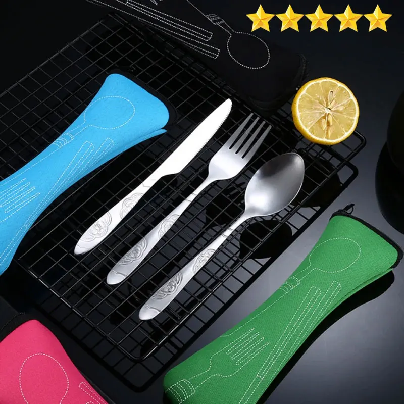 Picnic Set Tableware Washable with Zipper Travel Cutlery Kit Case picnic cutlery set picnic tableware cutlery set