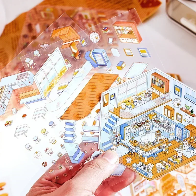 3D Cartoon Capybara Cat Dog Miniature Scene Visual Stacking Stickers DIY Landscaping Stickers Gift for Kid Child Baby Student cartoon sticker cartoon stickers animal stickers decorative stickers decorative labels stickers paper stickers adhesive stickers self adhesive stickers stationery stickers custom stickers custom design stickers diy scrapbooking accessories
