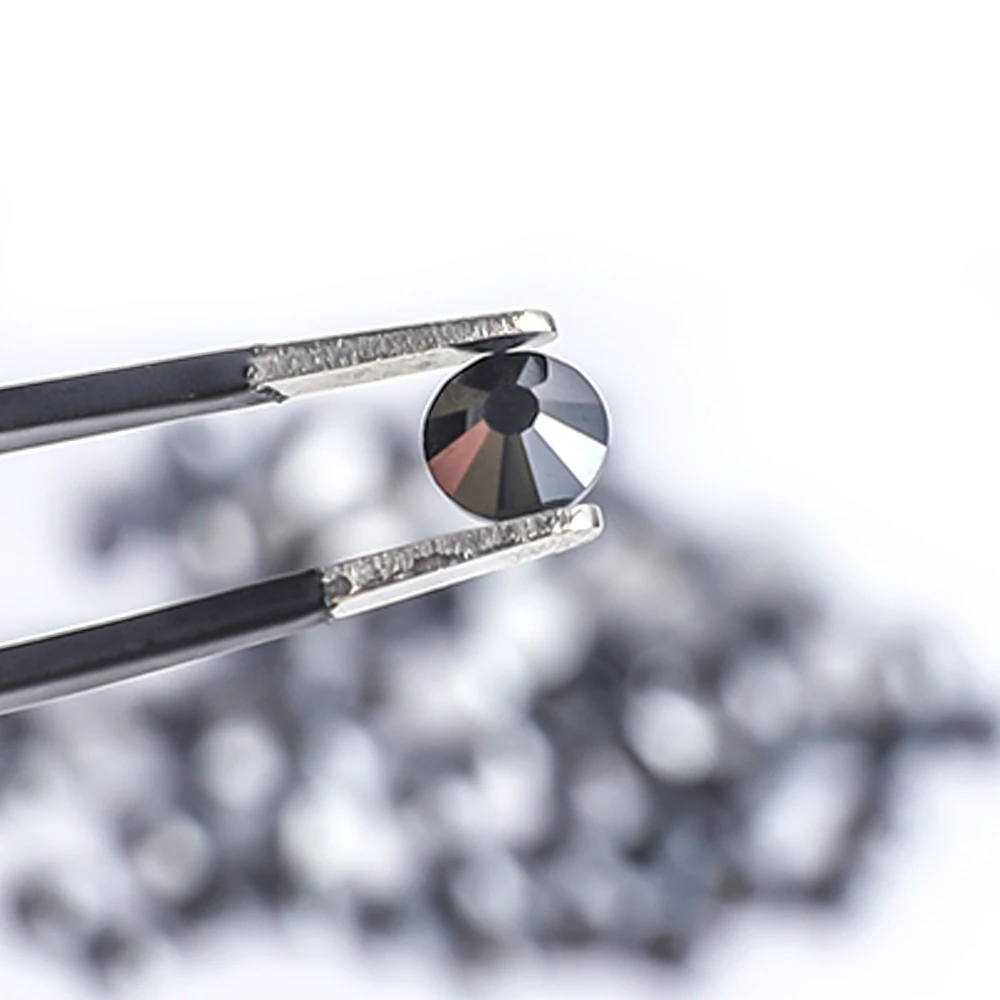 Super Glitter Rhinestones Black Shiny SS4-SS30 Non HotFix FlatBack Glass Rhinestone Dress Decorations non hot fix rhinestones non hotfix rhinestones