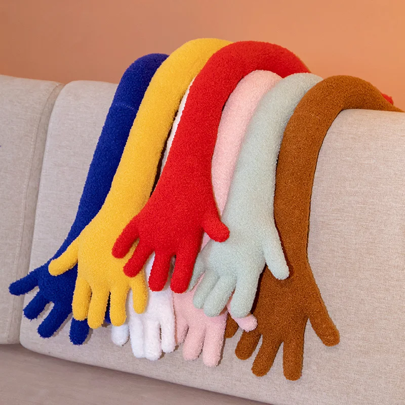 Colorful Plush Palm Teddy Velvet Pillow for Home Decor