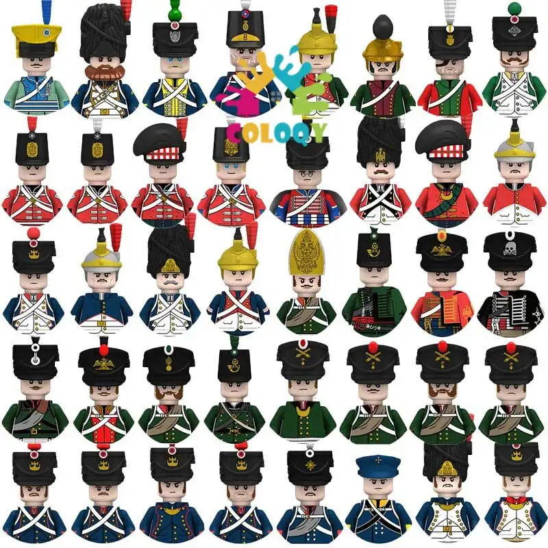Kids Building Blocks Juguetes Medieval Napoleonic Wars Military WW2 Mini Dolls Soldier Gun Mini Officer Knights Model Toys 2