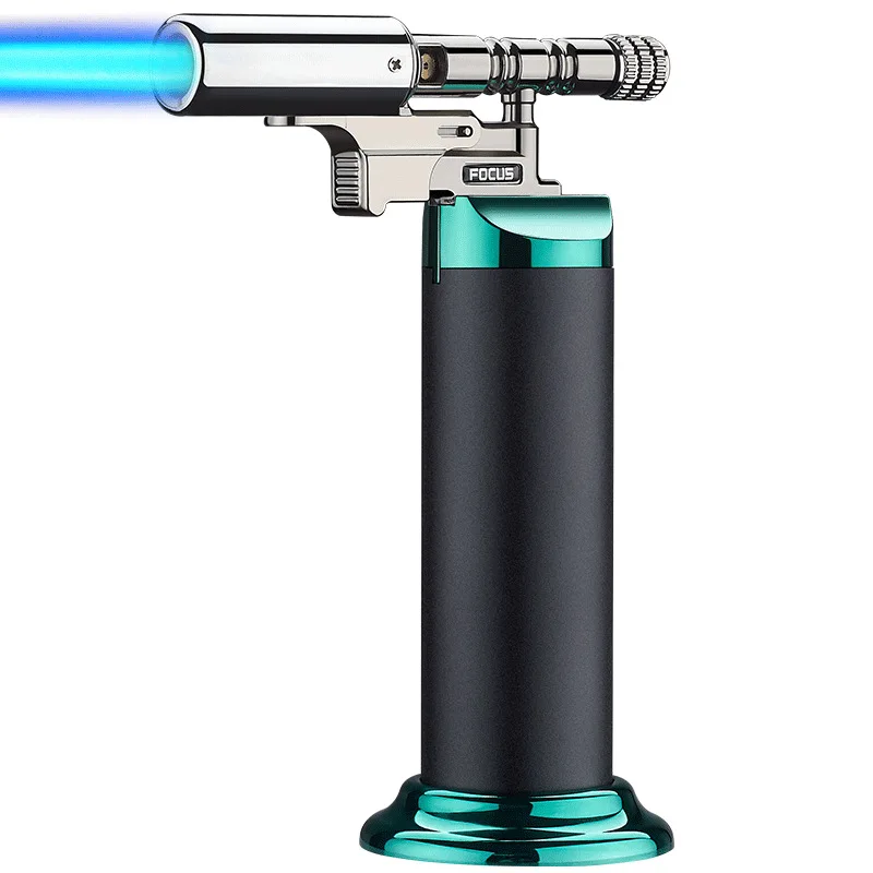 Windproof Blue Flame Jet Torch Gas Lighter Outdoor Cigar Barbecue Cooking Kitchen Butane Refillable Metal Welding Gun