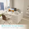 White Computer Desk with Fabric File Drawers Cabinet, 47 Inch Computers Desks 4