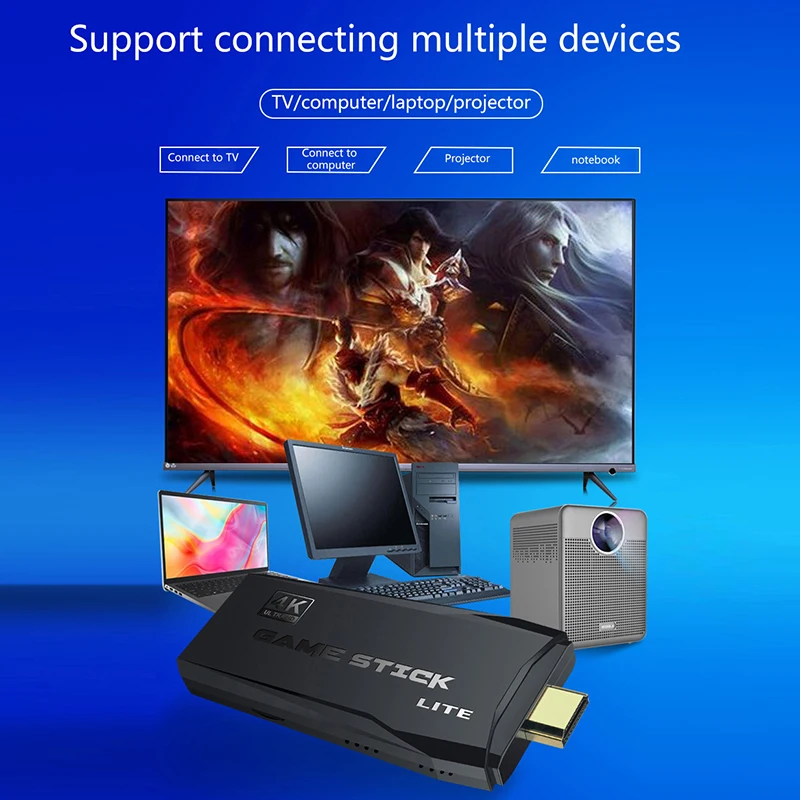 Video Game Console 2.4G Dual Wireless Controller 64GB 32GB 20000 Games 4K HD Retro Mini Handheld Game Player Stick For Gift