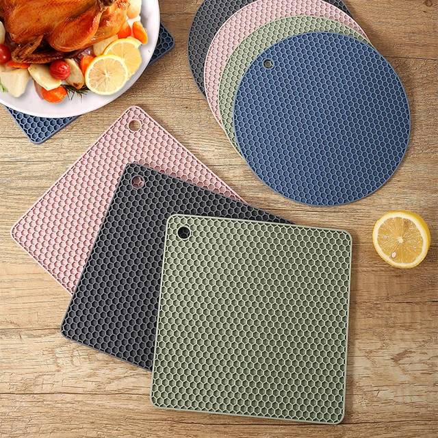 1Db Szilikon Méhsejt Placemat Hőálló Asztali Szőnyeg És Négyzet Alakú Alsó Koaszt