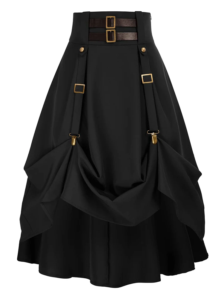 Corporate Goth Button Wrap Skirt 1X